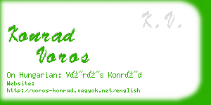 konrad voros business card